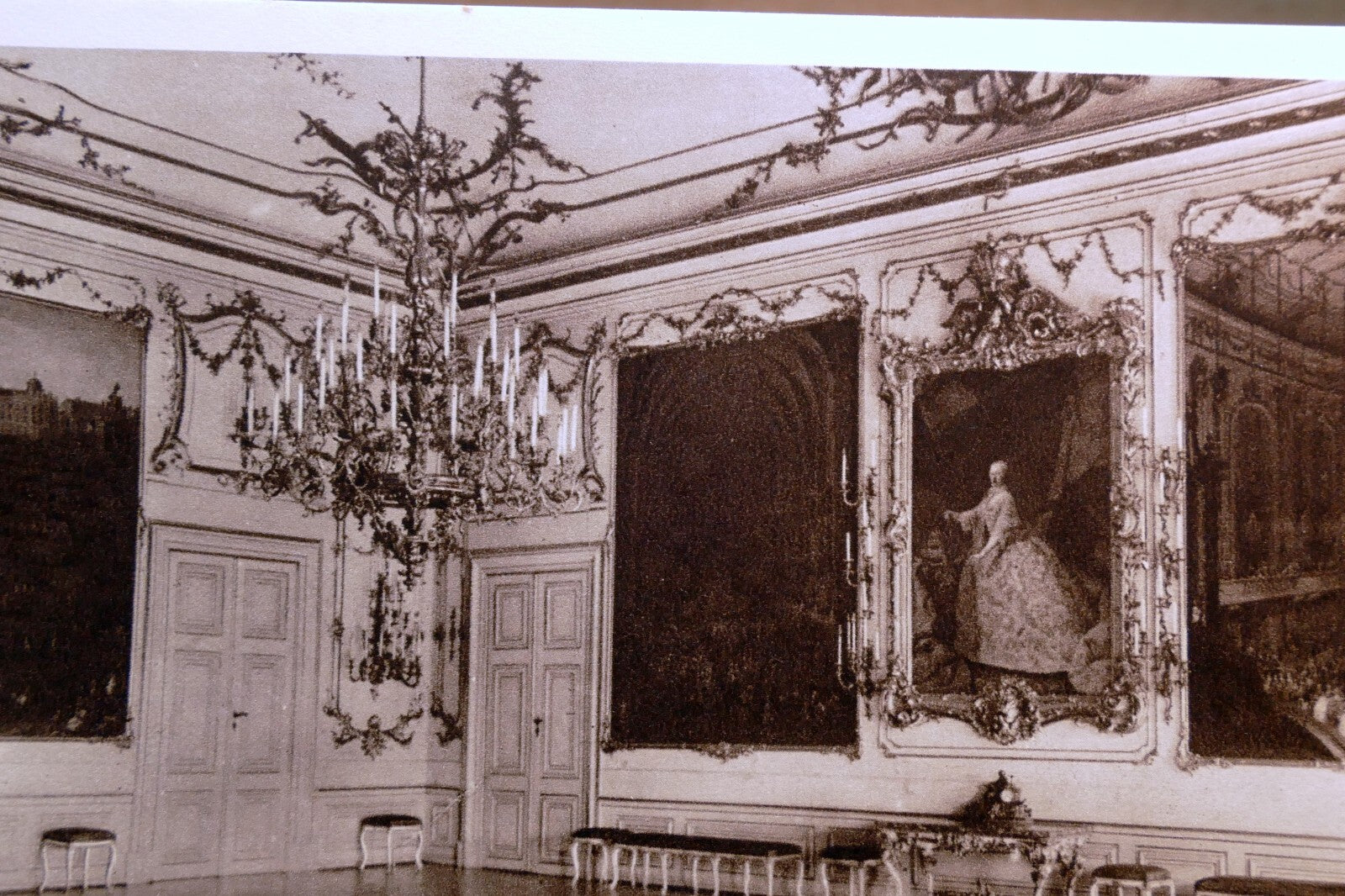 Wien   schönbrunn schloss castle ballroom postcard austria 1930's   unposted