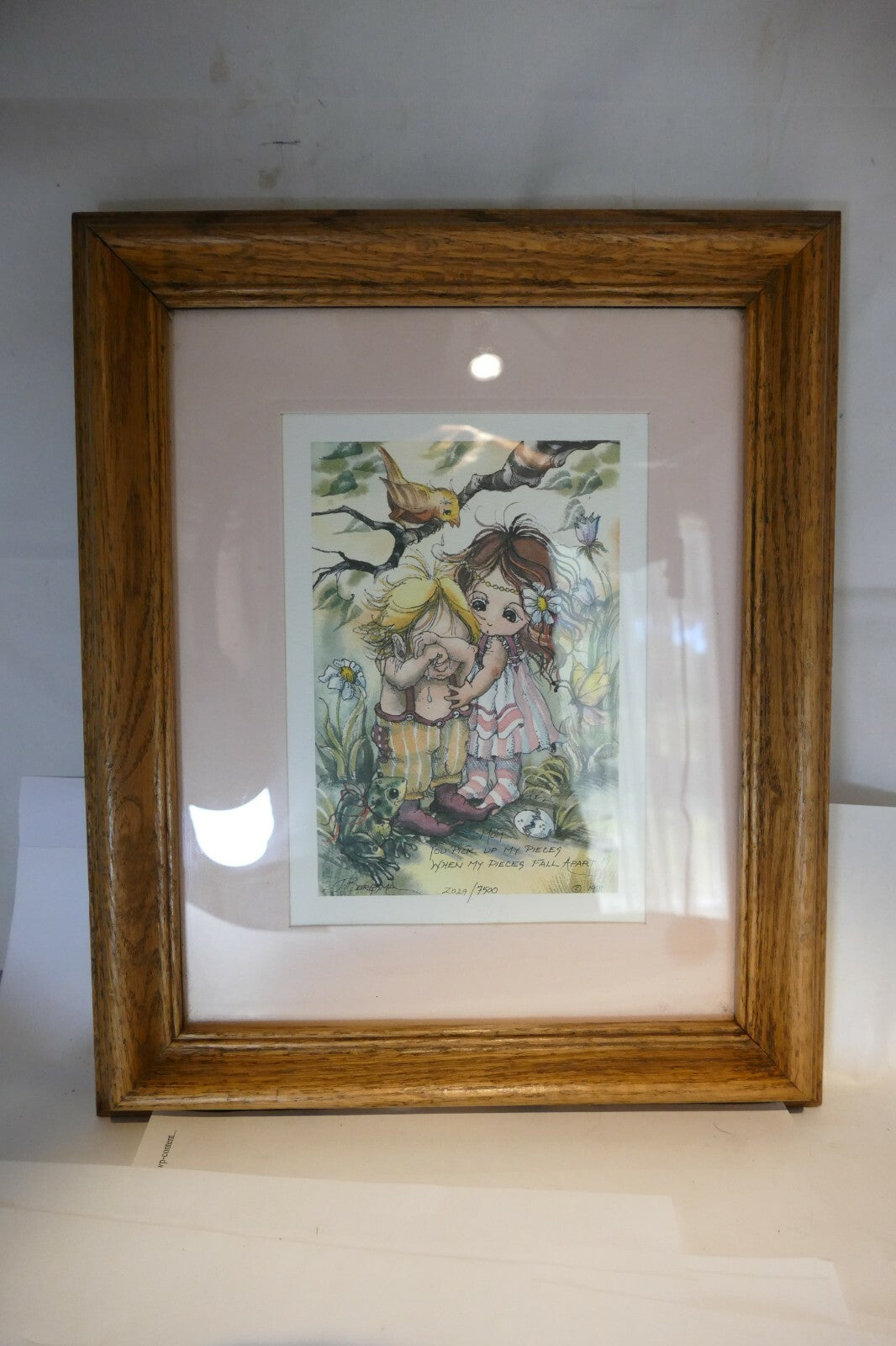 Jody Bergsma 1981 "You Pick Up My Pieces" Print 2029/7500 Framed 10X12"