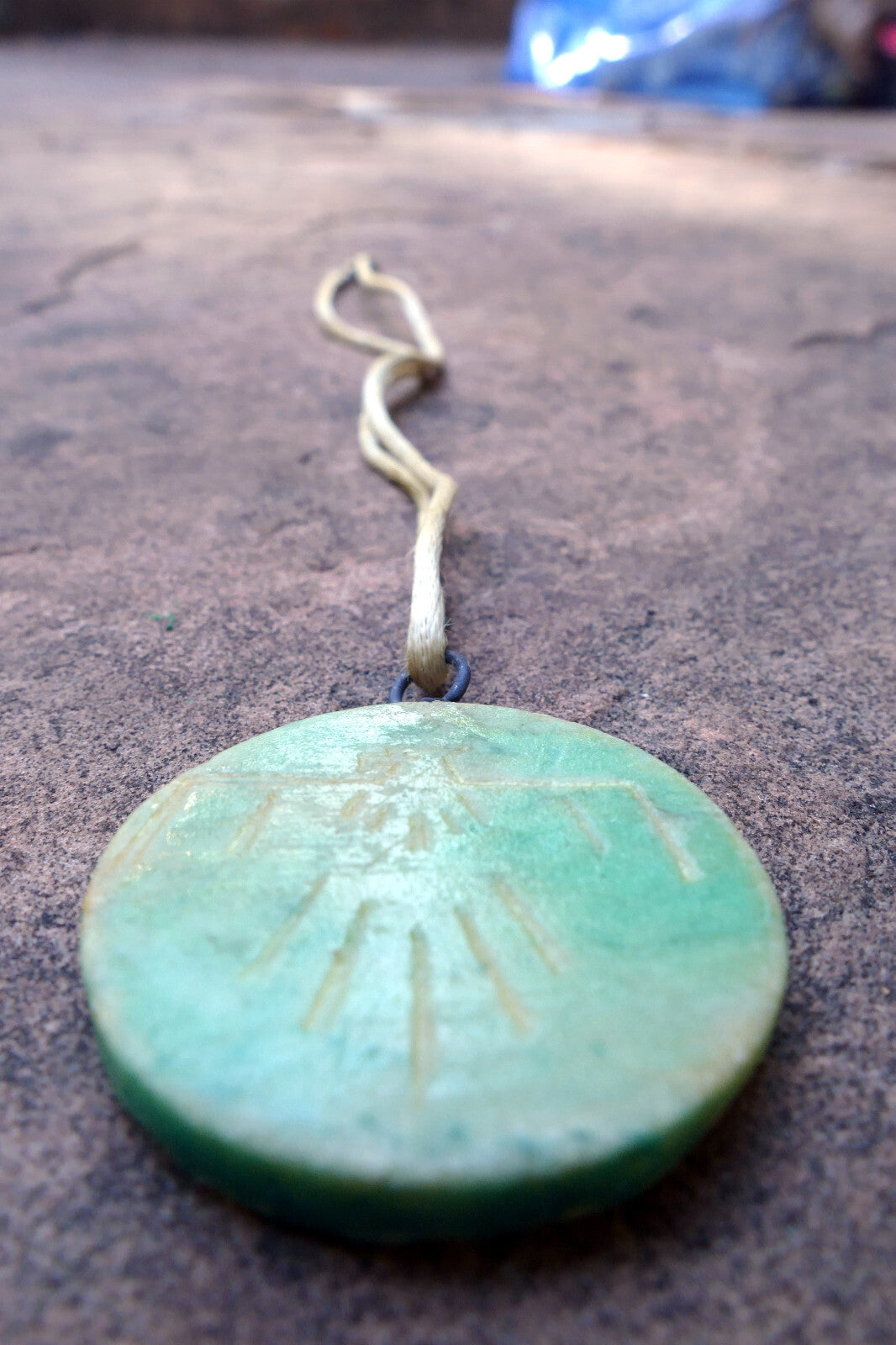 Eagle Pendant Necklace Native American south west USA stone etched