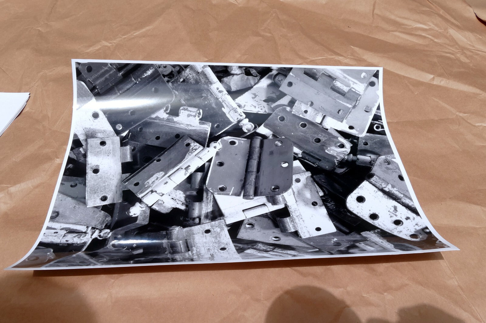 Old Cabinet Hinge  11X14" Black & white Picture Photo San Francisco USA