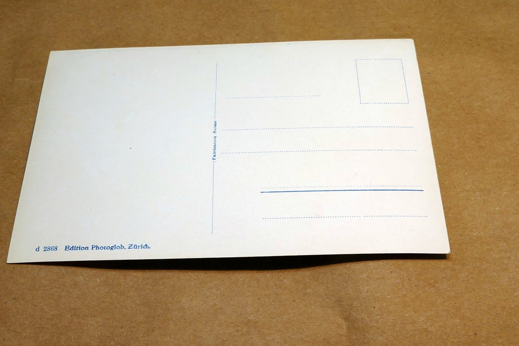 Axenstrasse mit Flüelen und Bristenstock Switzerland  1930's postcard - unposted