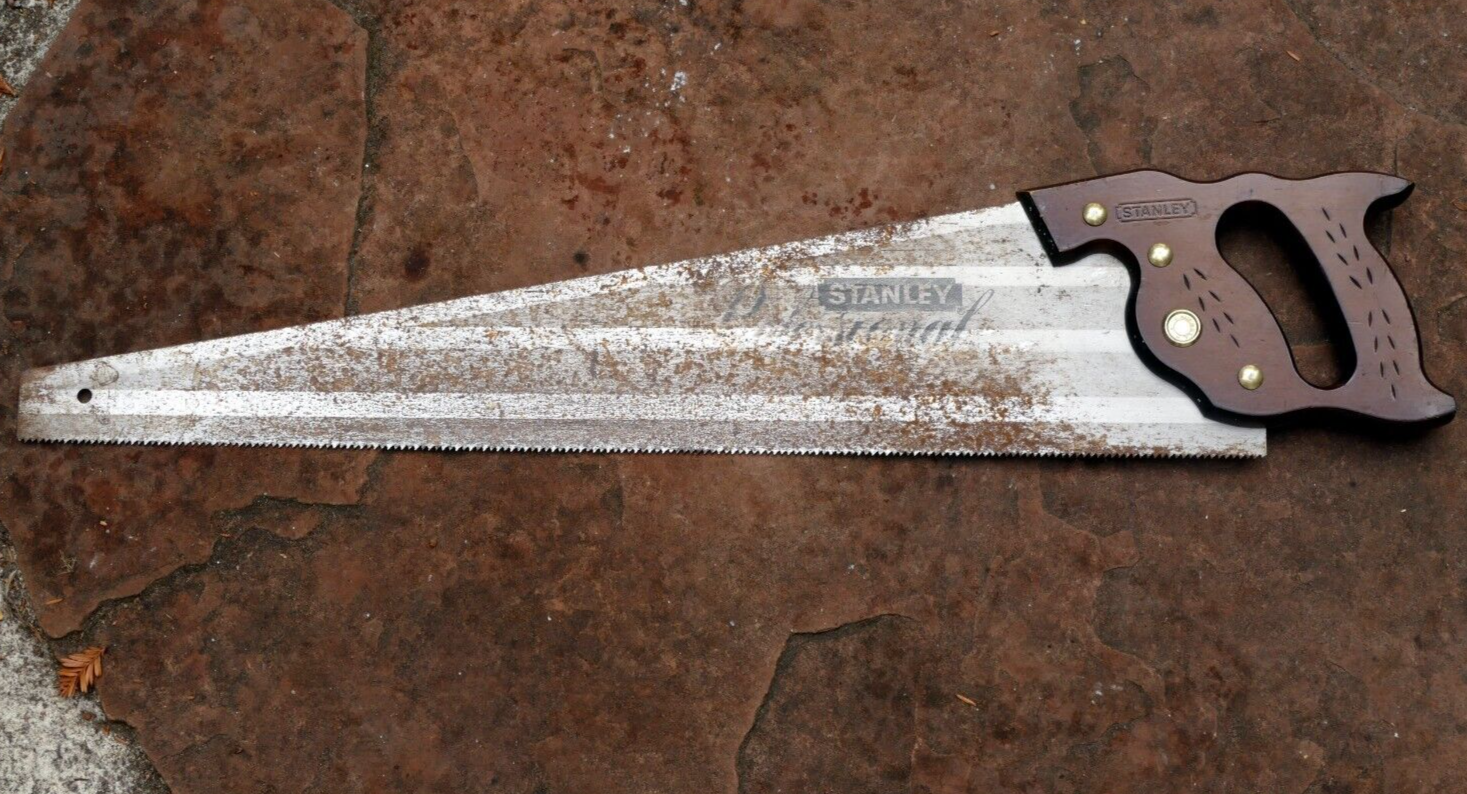 Stanley professional 26” strait hand tools good teeth hand saw antique
