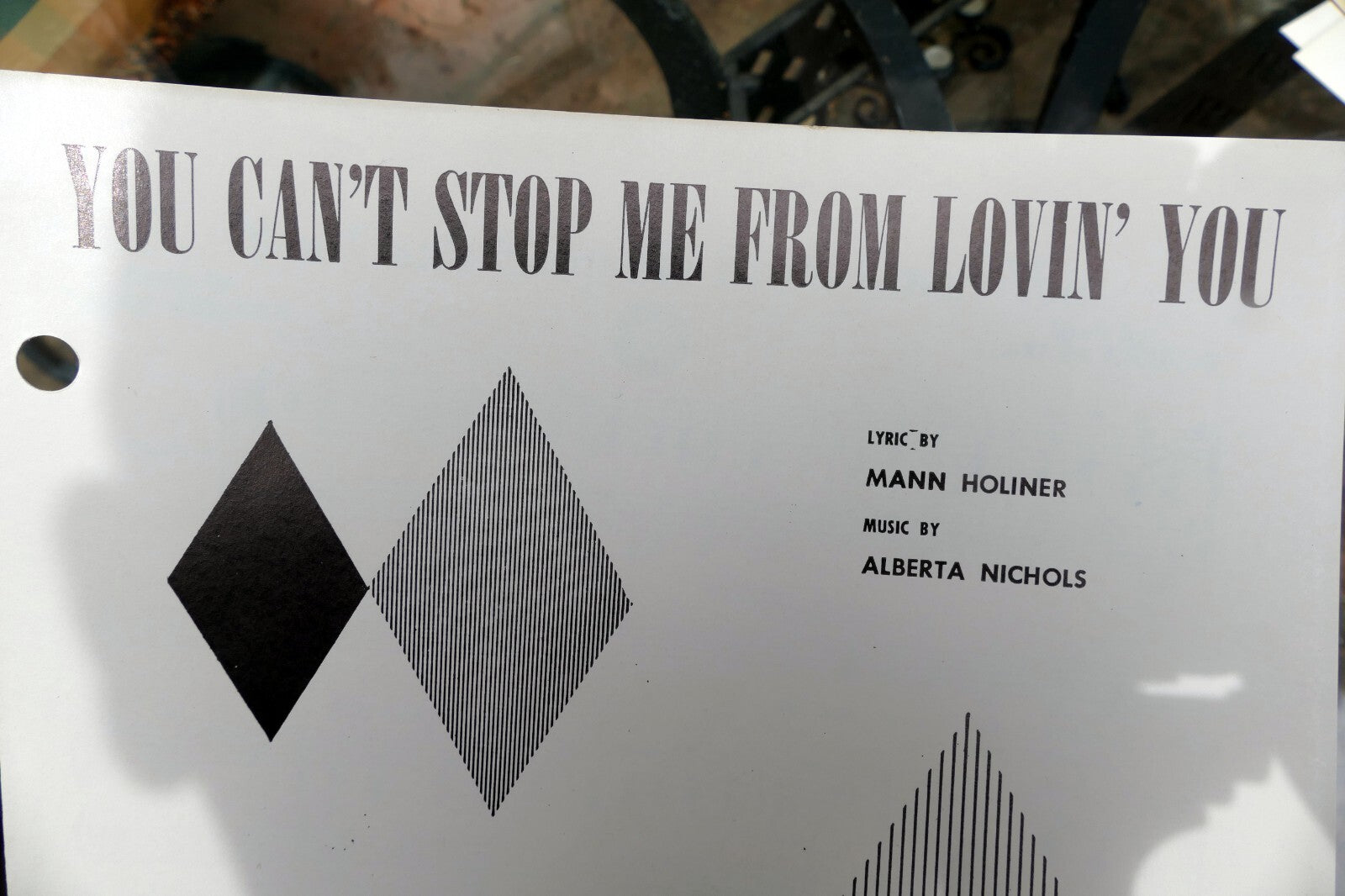 You can't stop me from lovin' you mann holiner nichols 1931 sheet music