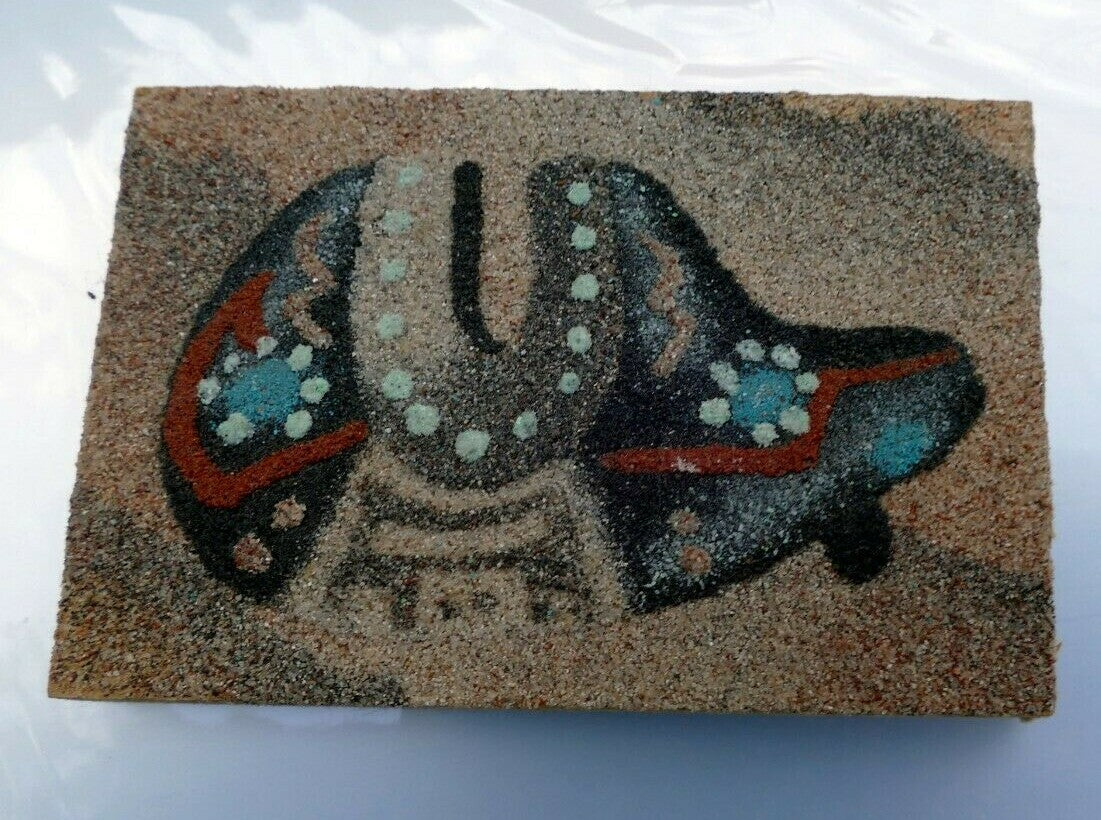 Navajo Sand Painting small 5X7.5cm Square USA  Arizona