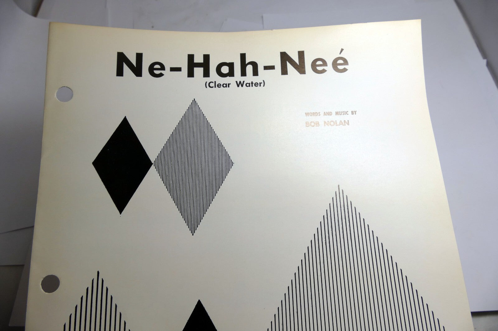 Ne hah nee clear water bob nolan 1942 sheet music