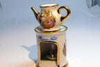 Miniature Limoges France Porcelain Tea Pot Pitcher Candle Warmer  Bonne Nuit