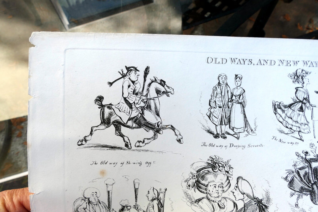 Old WAYS and NEW WAYS No 2 HENRY HEATH CARICATURE PRINT  1840 Victorian
