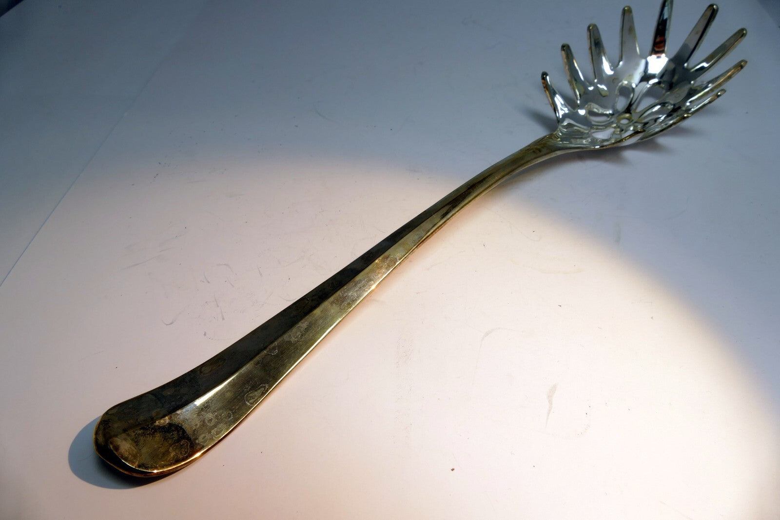 Spaghetti Spoon Pasta Serving Spoon Server Fork Metal silver palte