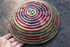 10.5" Basket Bowl Handwoven Natural Sea Grass Woven South west USA - vintage