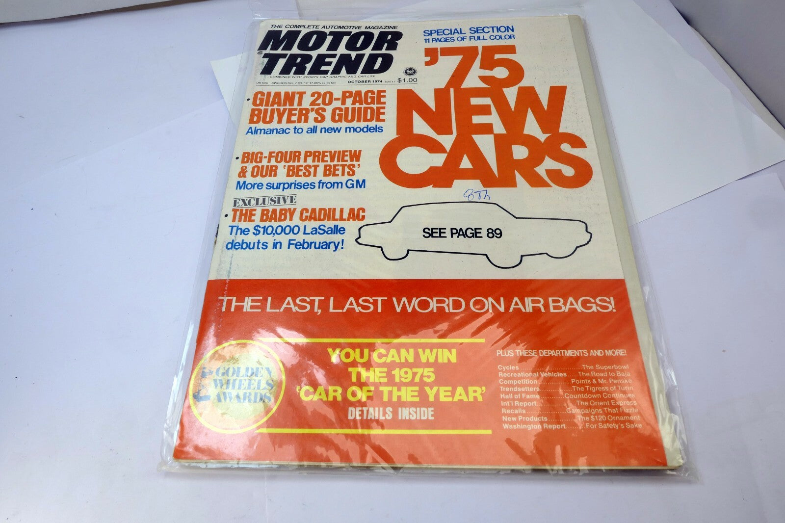 Motor Trend Magazine October 1974 Big Four Preview Baby Cadillac LaSalle