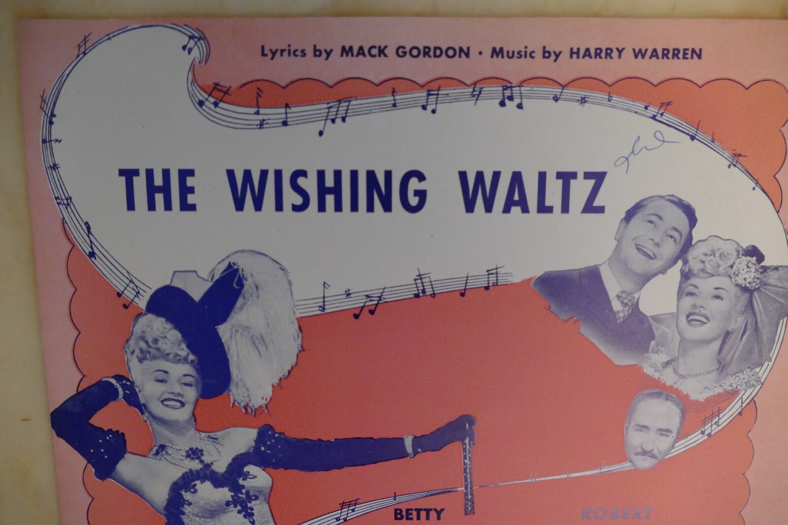 The wishing waltz sheet music 1943 by harry warren and mack gordon from sweet rosie o'grady