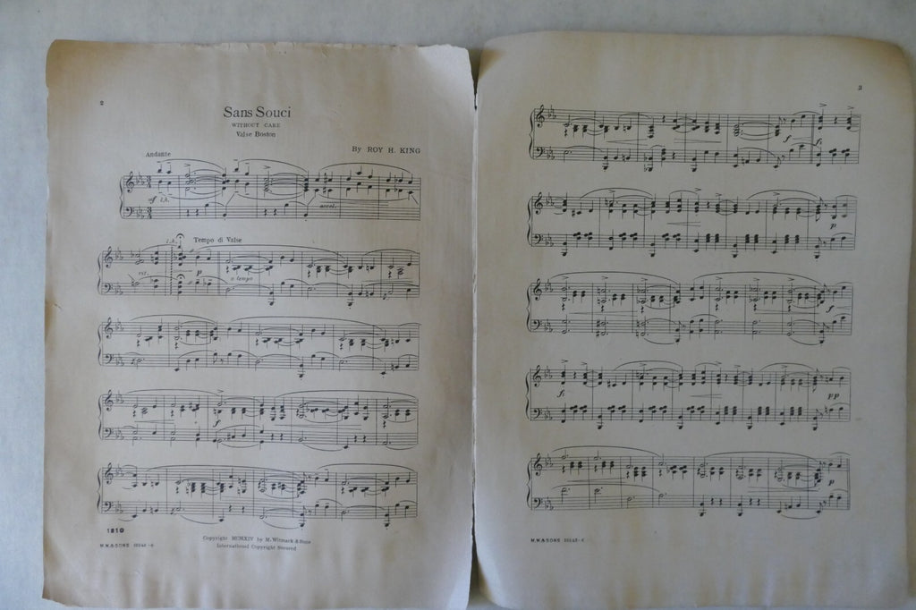Sans Souci (Without Care), 1914, by Roy H. King, M. Witmark & Sons