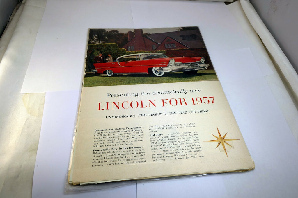 Lincoln 1957 Magazine clippings advertisement Ad "Finest in the fine car field"
