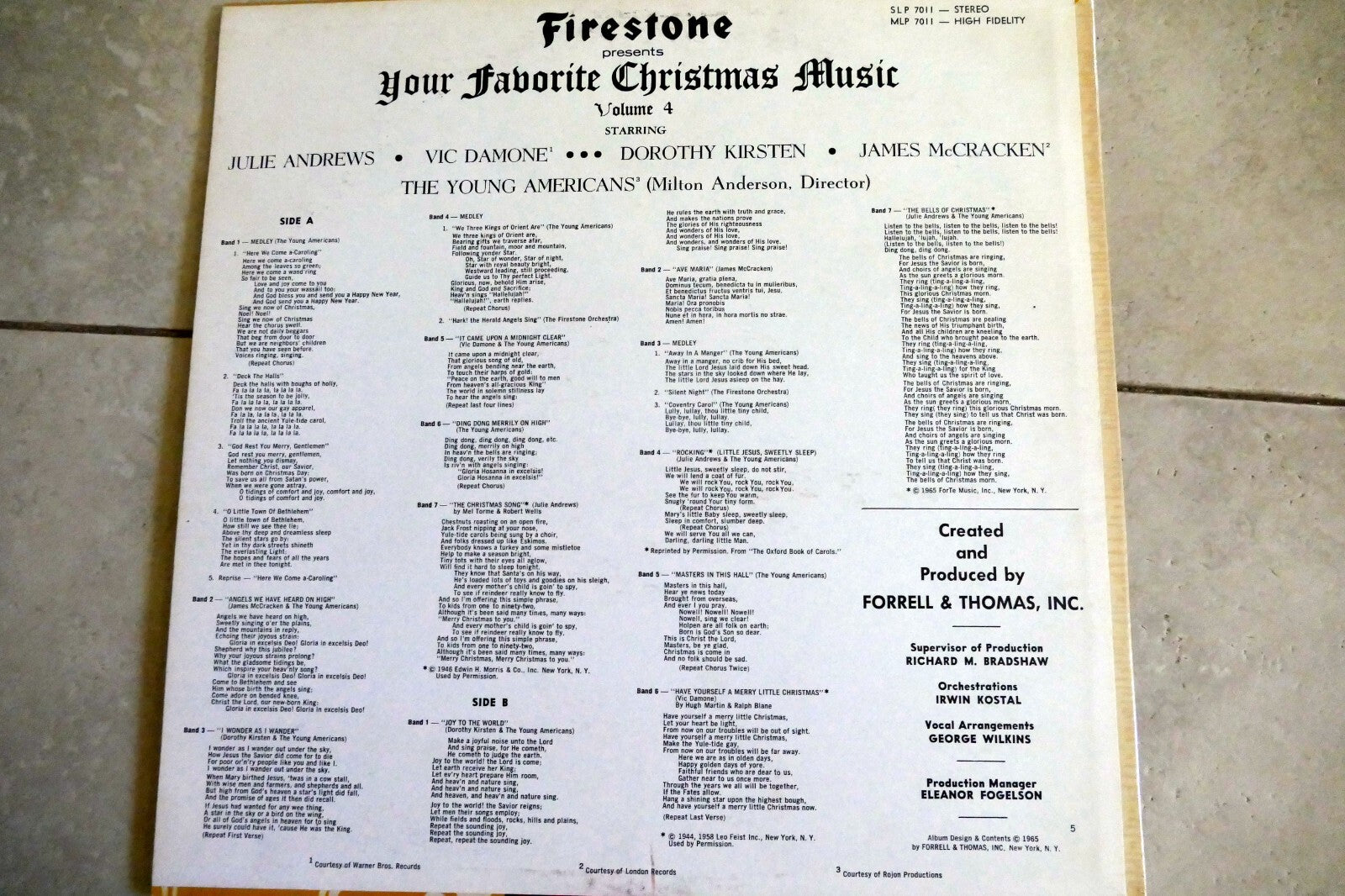 Firestone Your Favorite Christmas Music Volume 4 Stereo LP SLP-7011