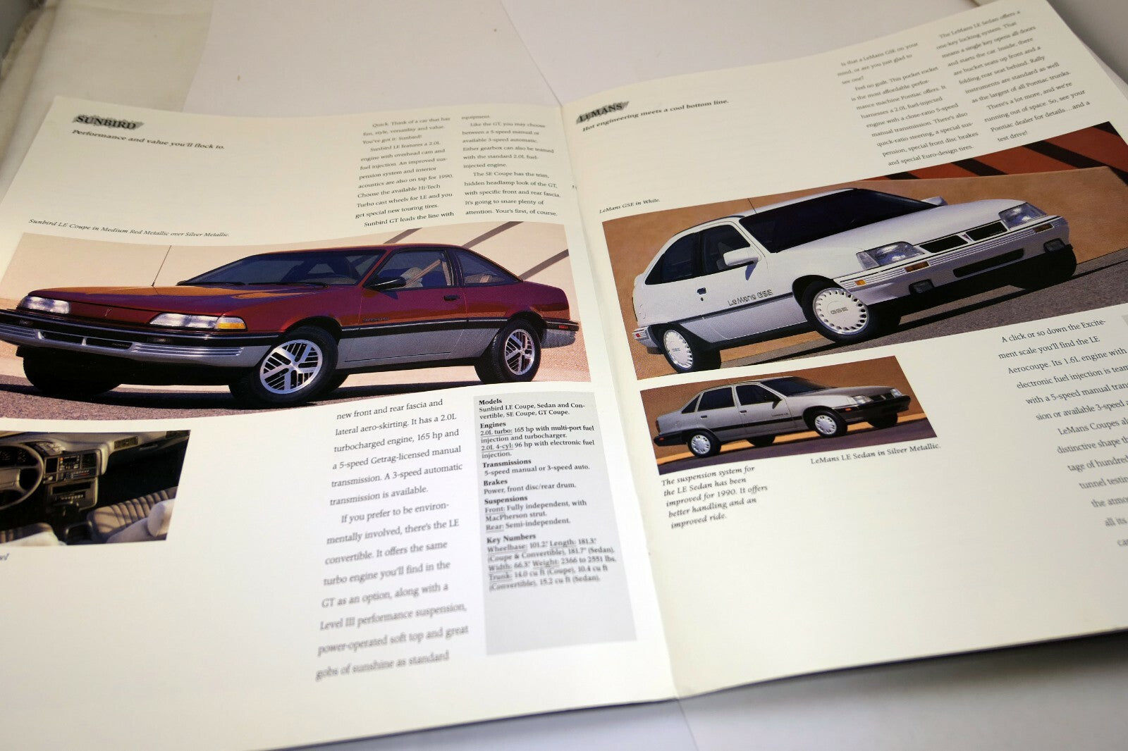 Pontiac 1990 Advertisement Ad dealership Sales Brochure Car Grand Am Lemans 6000