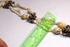 Cowrie Shell 15" Necklace Lei Jewelry Boho Surfer yellow-gray glossy Philippines