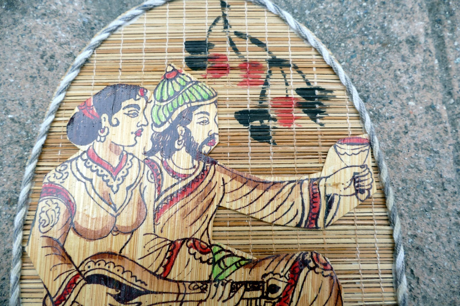 Indian Miniature Painting couple drinking wine 5X8" Handmade Ethnic Folk S. Asia