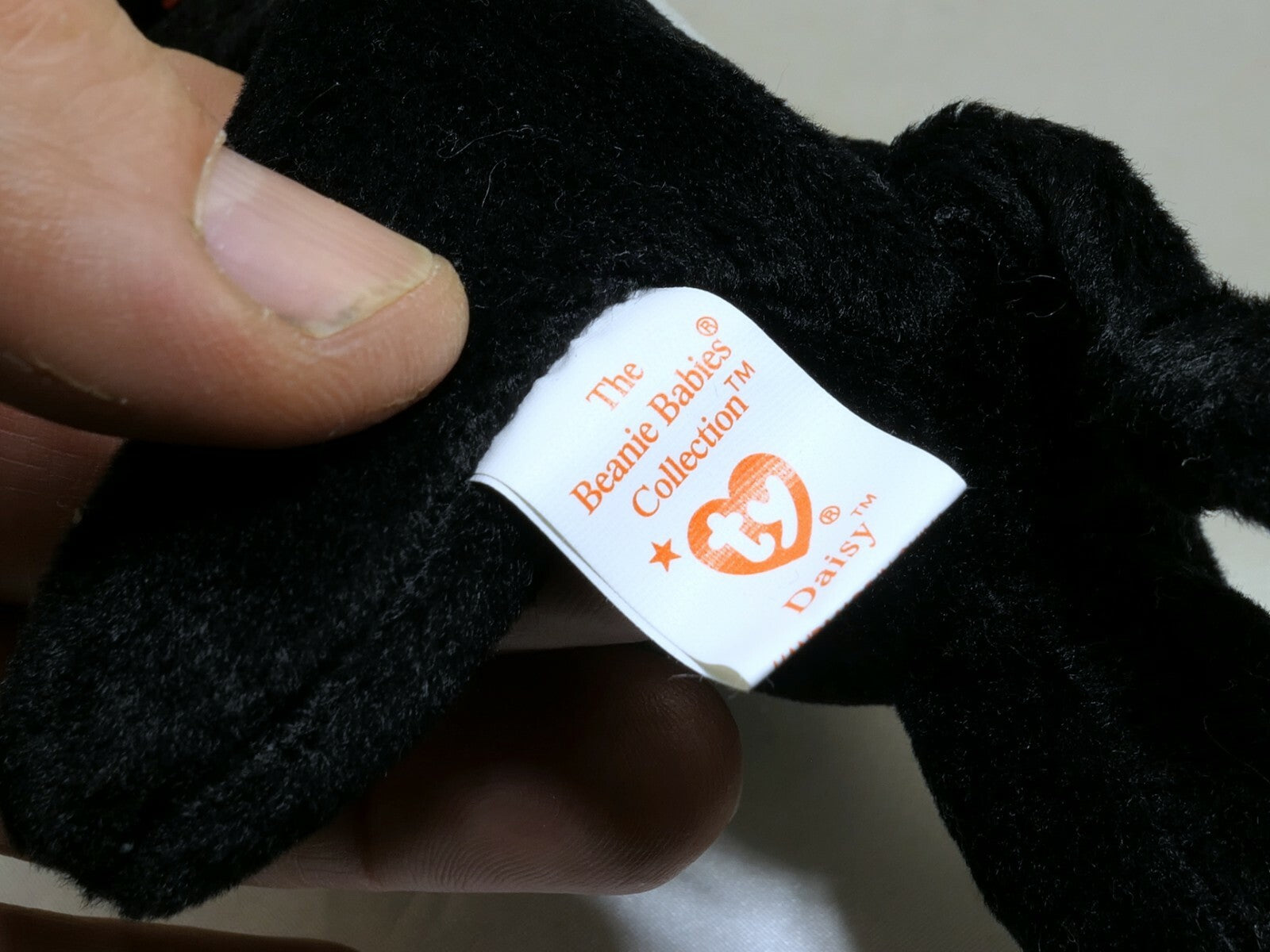 TY Daisy Beanie Baby  Tag Year 1993 5-10-1994 ERROR  Plush Toy black white cow