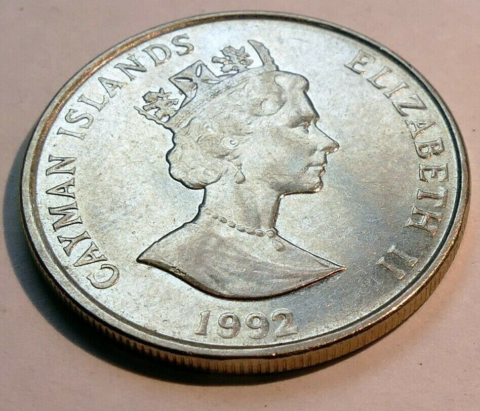 Cayman islands 1992 25 cents nickel clad steel coin elizabeth ii schooner