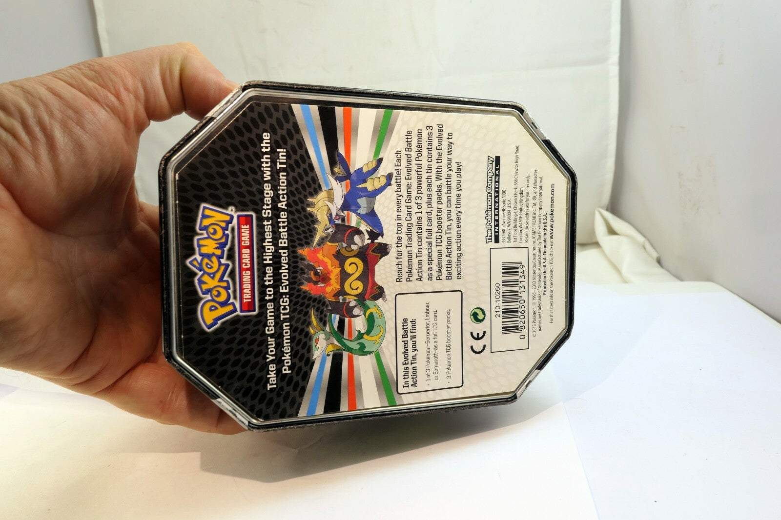POKEMON TIN CASE BOX TCG metal  evolve battle action
