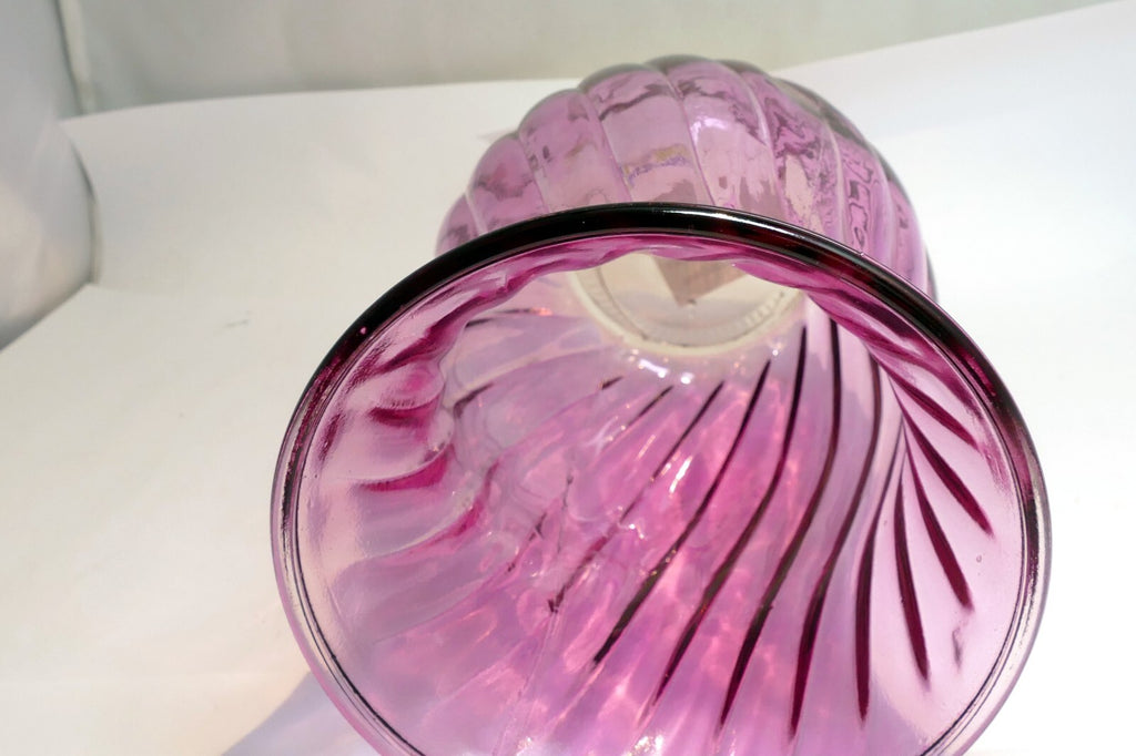 Pink Ribbed Vase Glass 8" high Valentines day 1 800 Flowers
