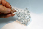 Clear Art Glass Christmas Tree Candle Holders 4" tall