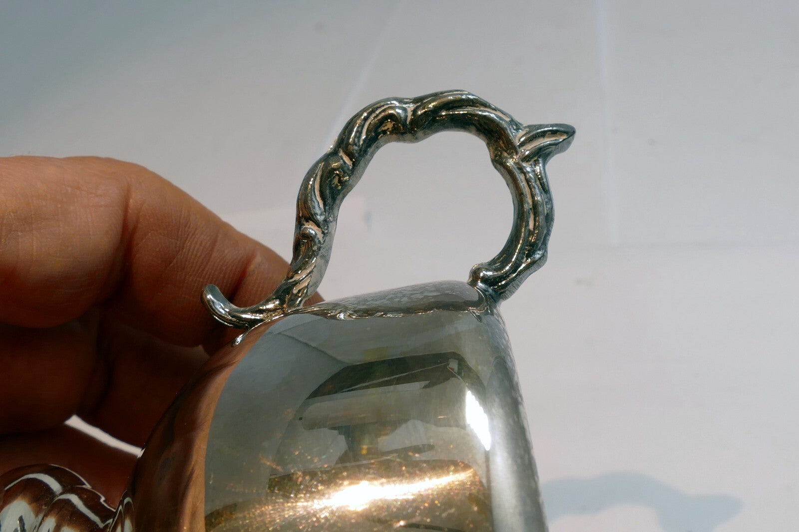 VIKING SILVER  PLATE E P COPPER CREAMER made in Canada  Lead Mounts for Tea