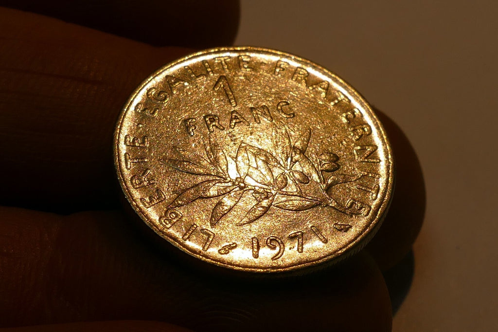 1971 France 1 Franc Coin   World  circulated used