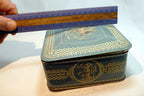 Wedgewood-Style Candy Tin Made in Holland blue teal white  girl with cherubs