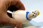 Salt Shaker White Goose Duck Blue Ribbon Ceramic Pre-owned