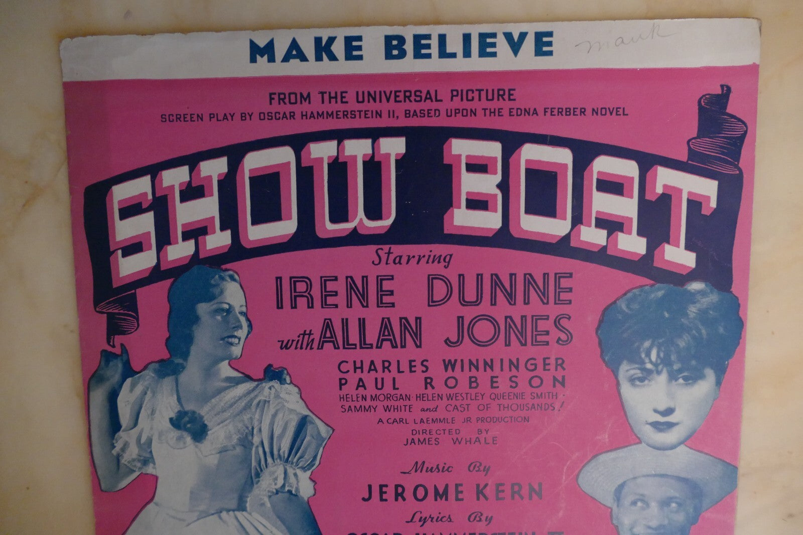 Make believe sheet music 1927 by jerome kern and oscar hammerstein 2nd from "show boat"