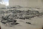 San Francisco harbor print Golden Gate Water front 1940's California USA