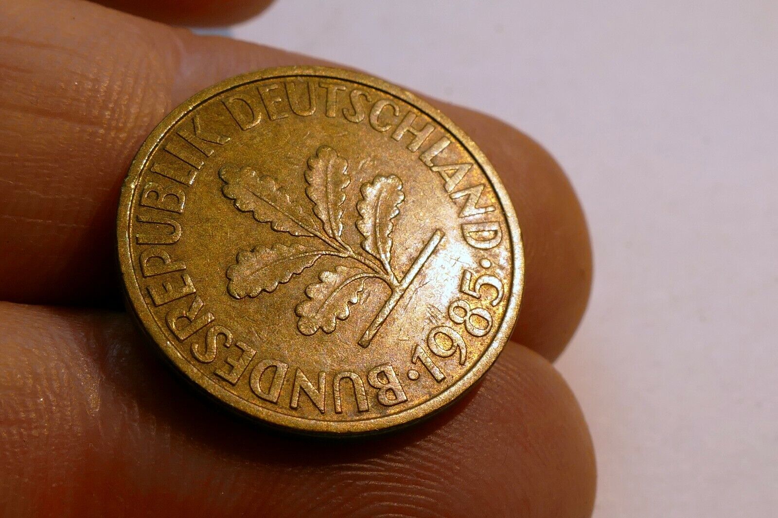 10 Pfennig coin  1985 GERMANY - FEDERAL REPUBLIC Oak Leaf