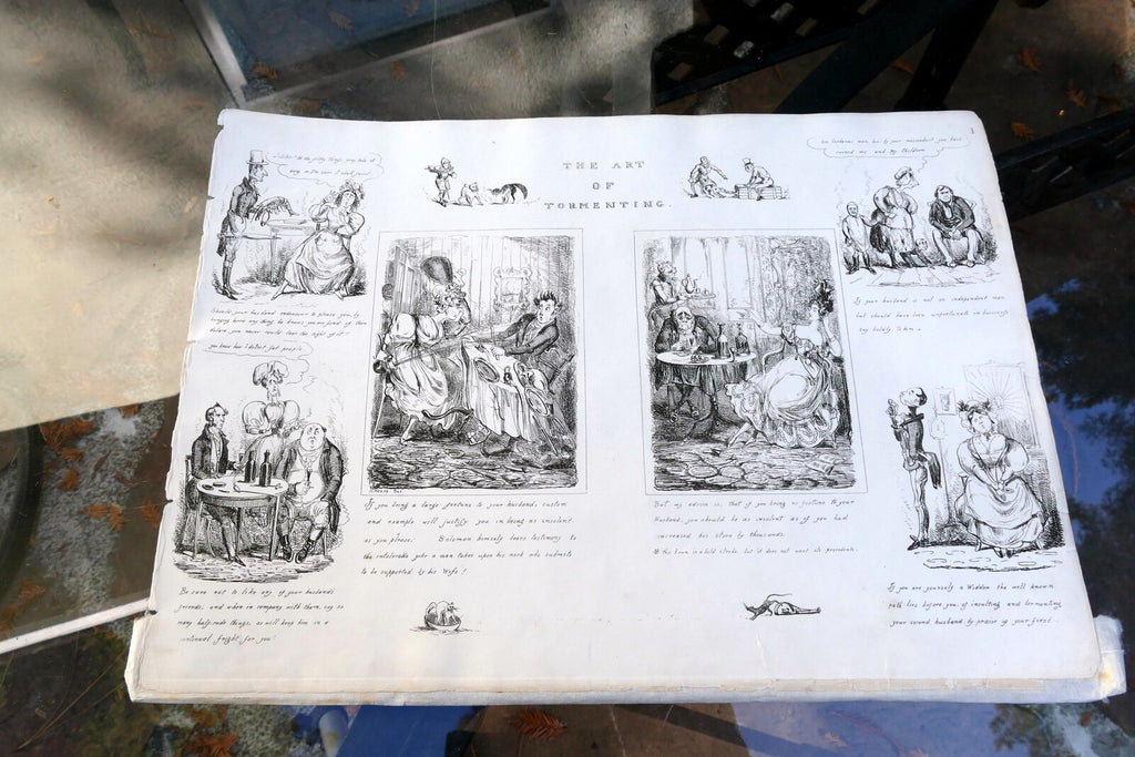 The ART of TORMENTING No 1 HENRY HEATH CARICATURE PRINT  1840 Victorian