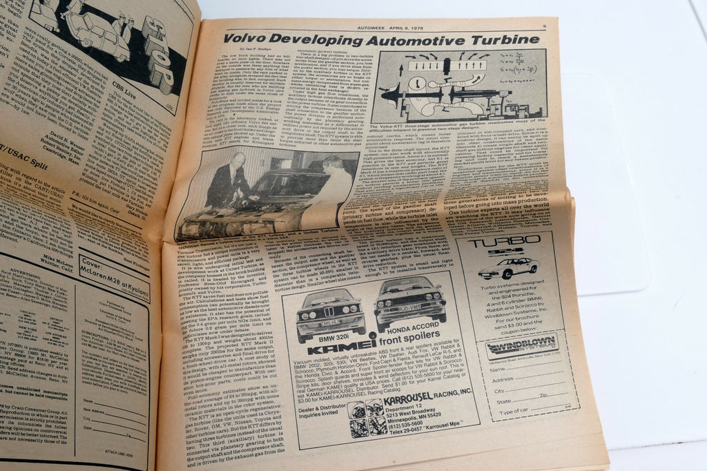 April 1979 Auto Week Magazine Volvo claims Turbine engine 200SX Datsun Mustang