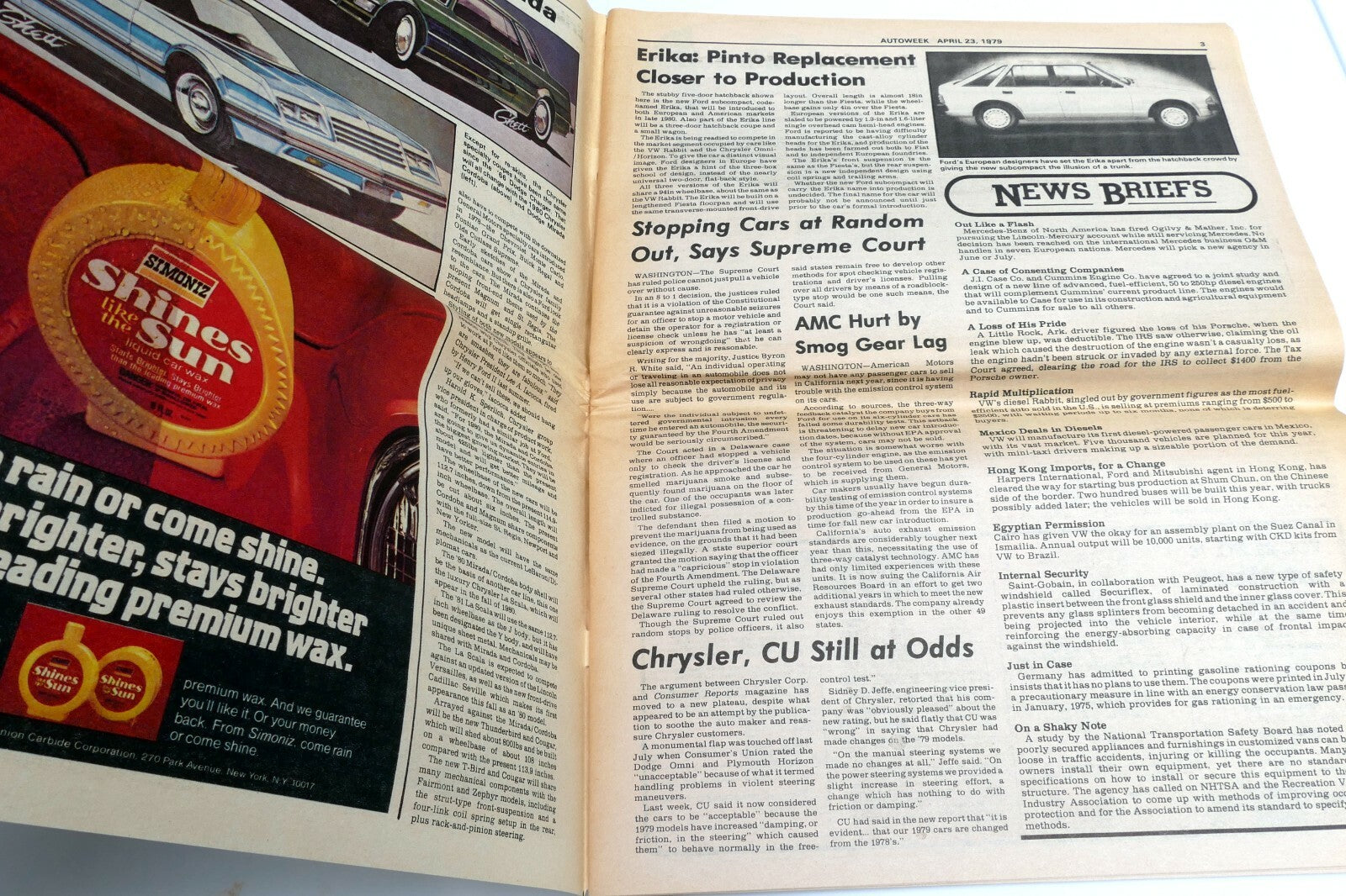 April 1979 Auto Week Magazine Jaguar MK II 3.8 Ferrari win Grand Prix West Pinto