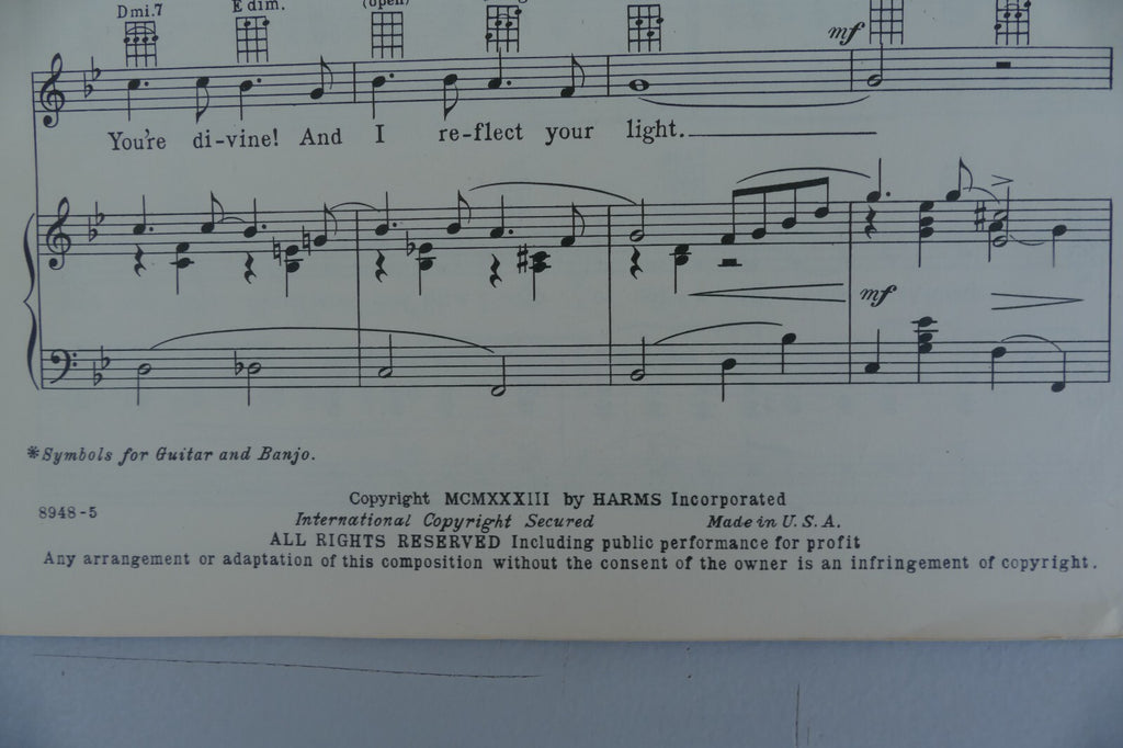 Isn't it Heavenly 1933 by Joseph Meyer and E.Y. Harburg Harms Incorporated