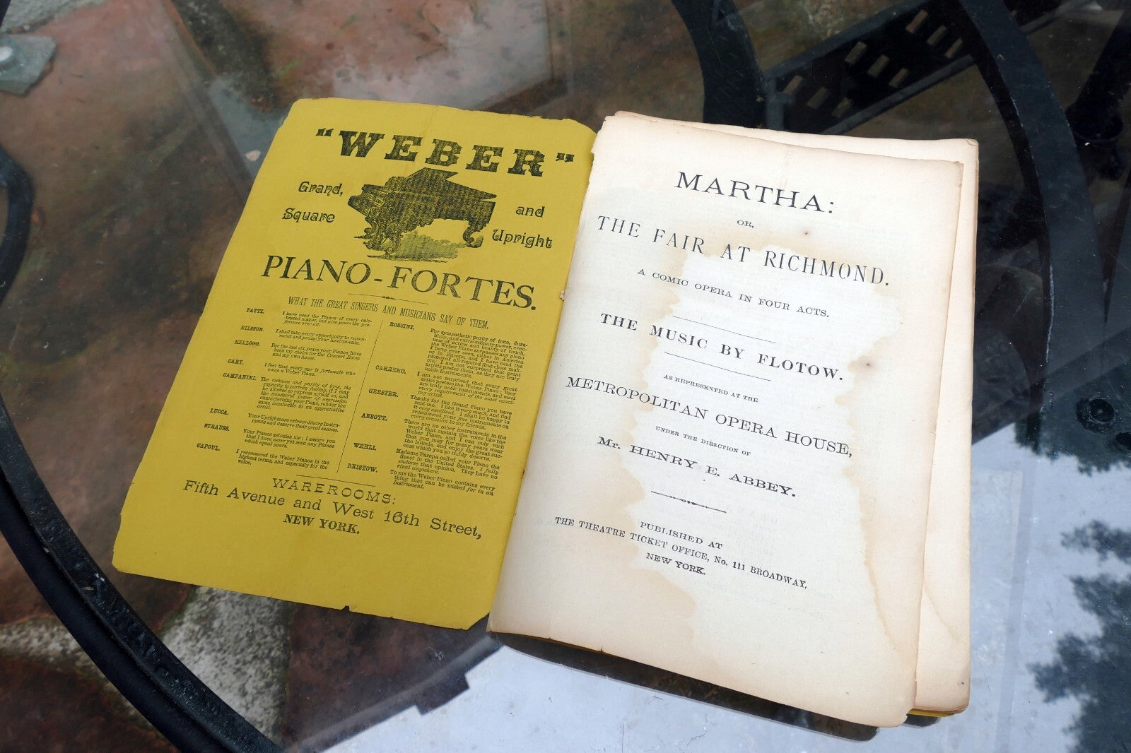 Metropolitan Opera House Grand Opera Libretto MARTHA New York