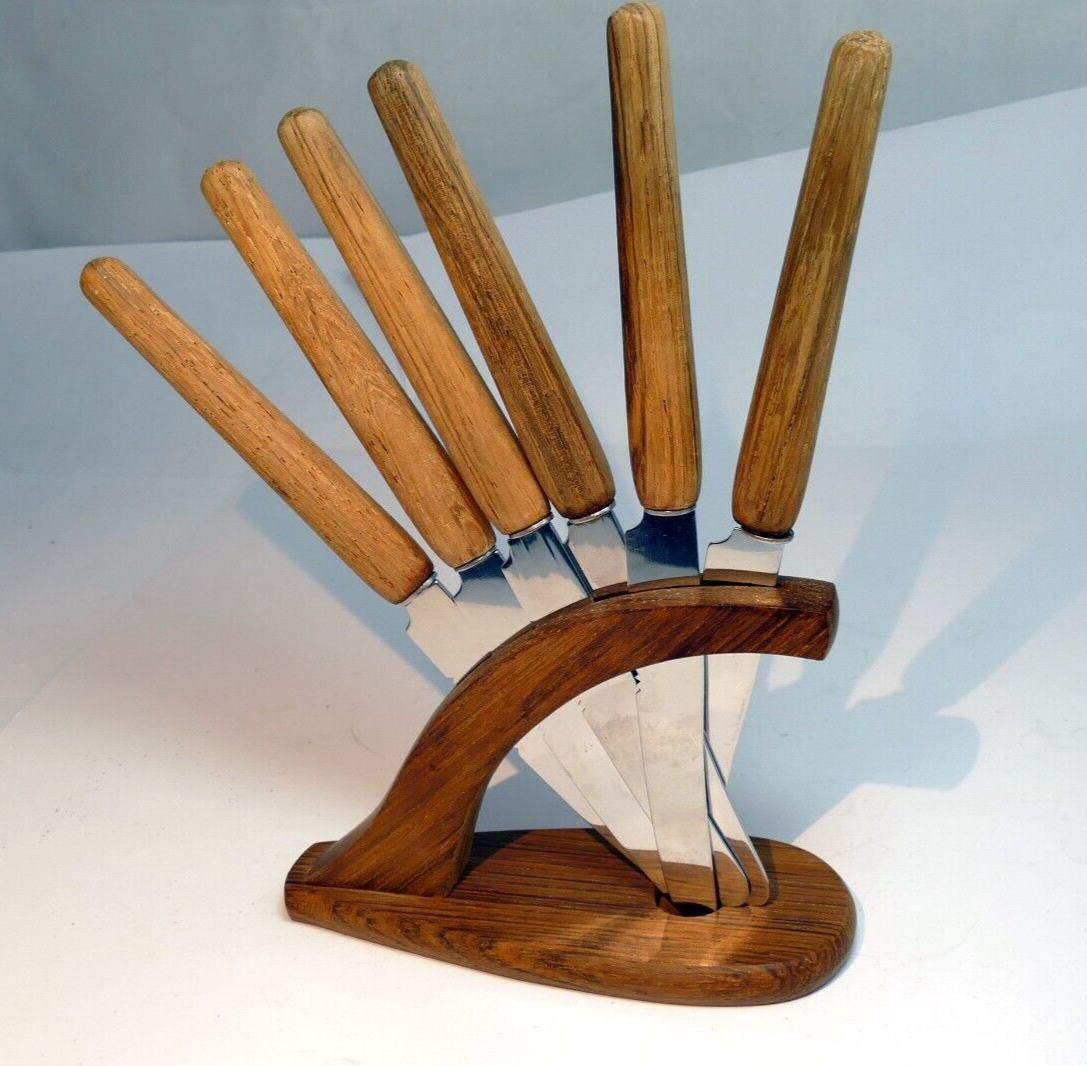 Rostfrei solingen wood steak knives stainless blades made in germany pack of 6