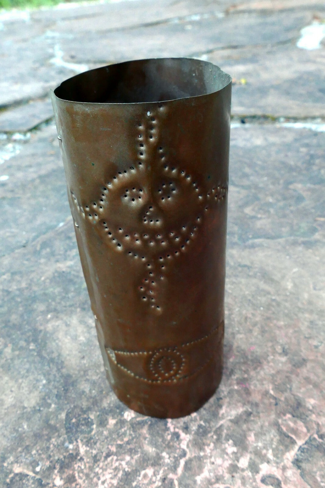 Bronze metal Cover Incense Burning Burner vintage Home made with stars eye moon