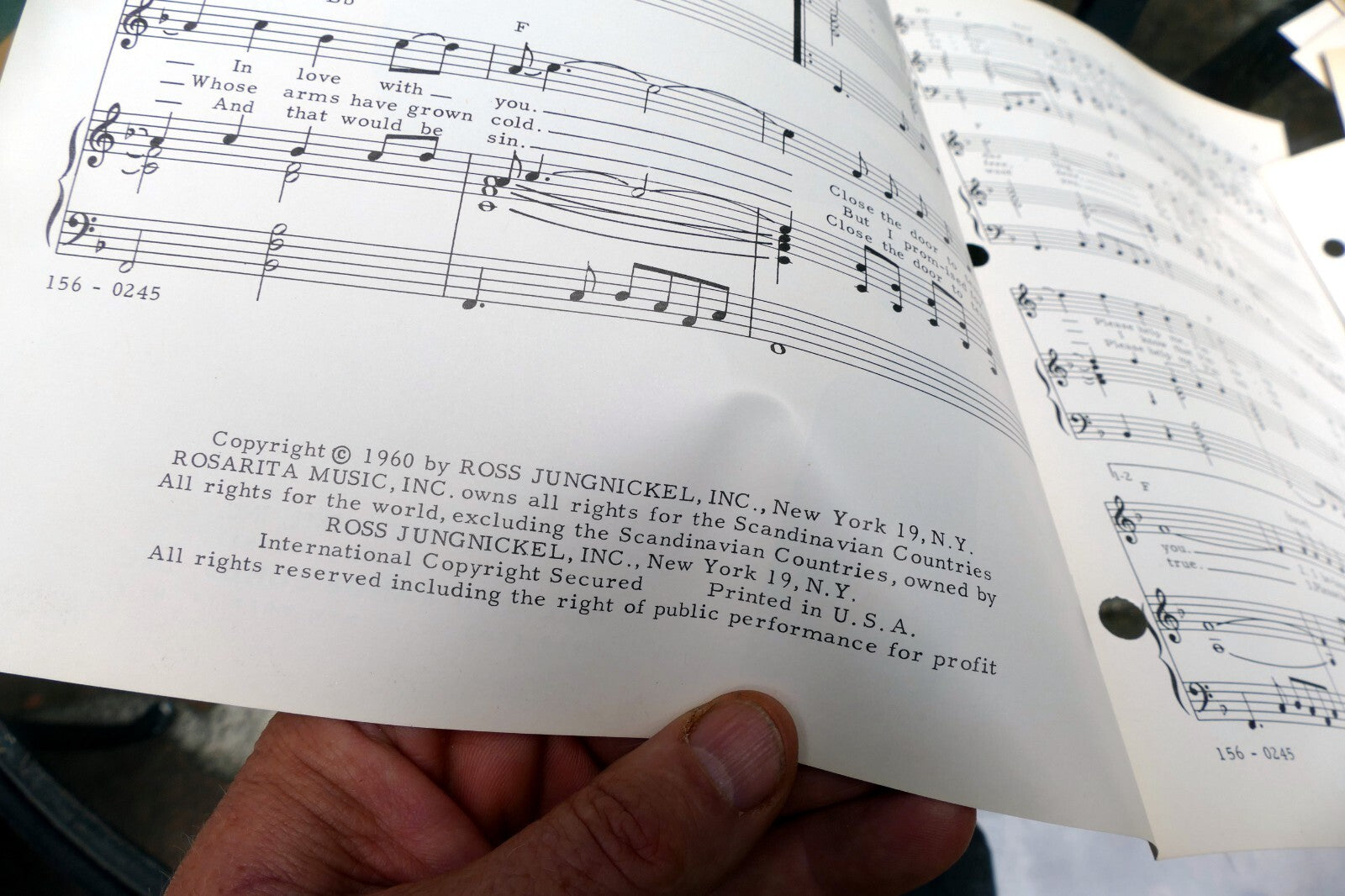 Please Help Me I'm Falling Don Robertson Hal Blair  1960  Sheet Music