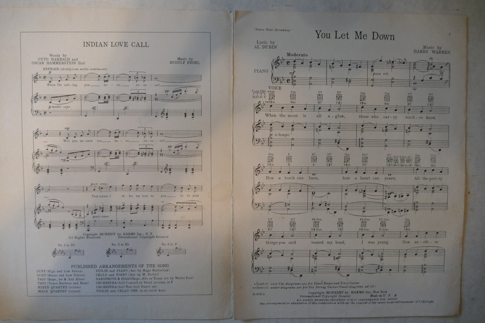 You Let Me Down, 1935 from "Stars Over Broadway", by Al Dubin and Harry Warren