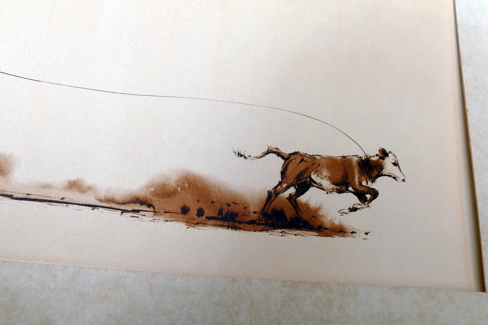 original artwork by artist  Rodeo Rider by Dick Rienstra Lithograph 10X20"