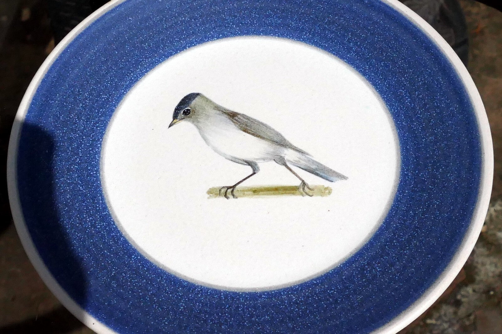 Marcel guillot pottery bird plate 8" 20cm made in france