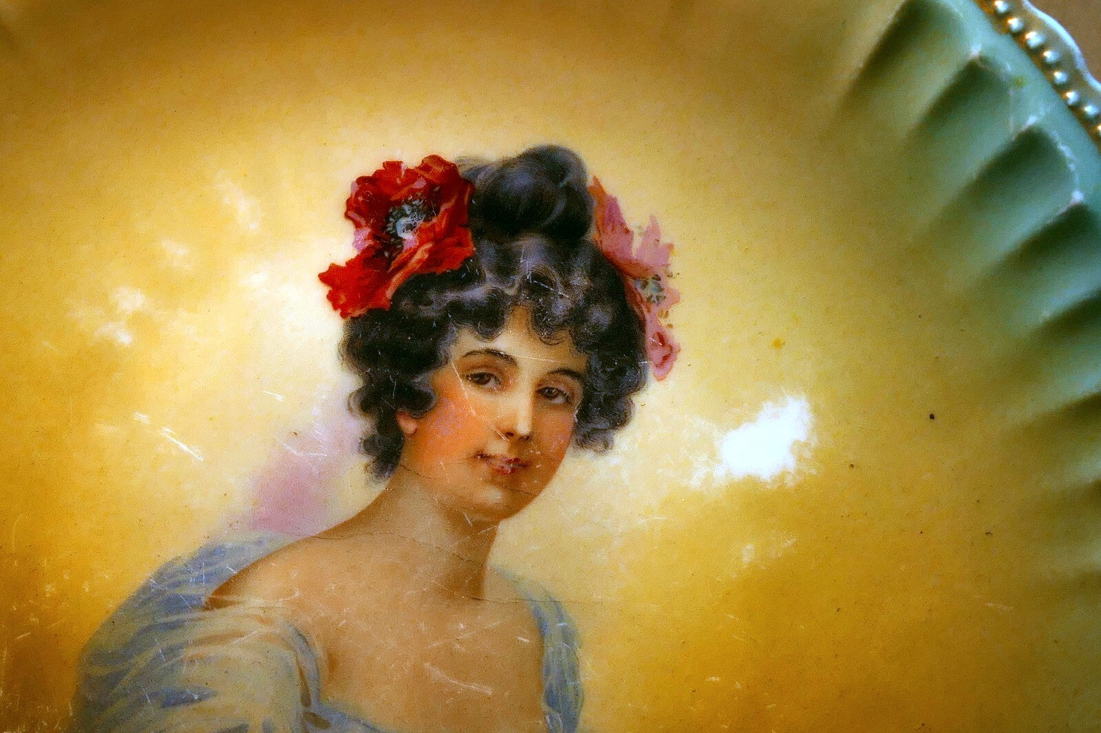 Victoria AUSTRIA HAND PAINTED, SIGNED PORTRET PLATE 9 1/2" Antique