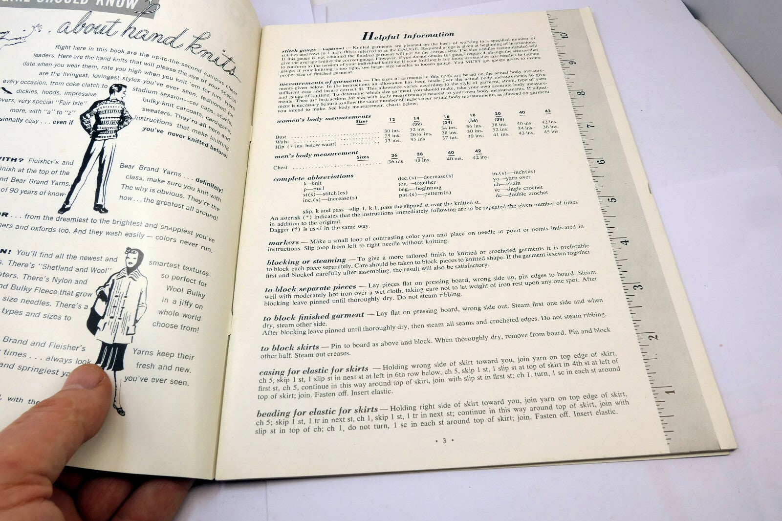 College Knits for MEN and WOMEN Bear Fleisher Yarns Magazine 1958