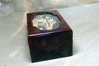 Stork Cork Diorama GLASS Lacquer JEWELRY Hinged Box red Pagoda wedding cranes