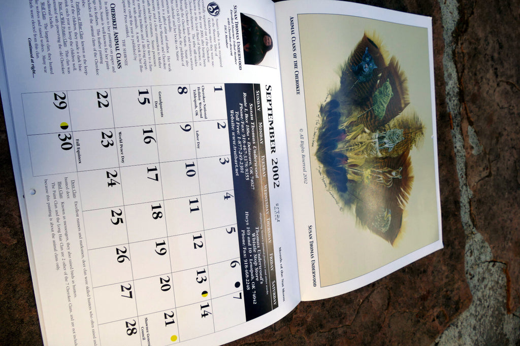 2002 The Cherokee Herritag Calendar Native American artists