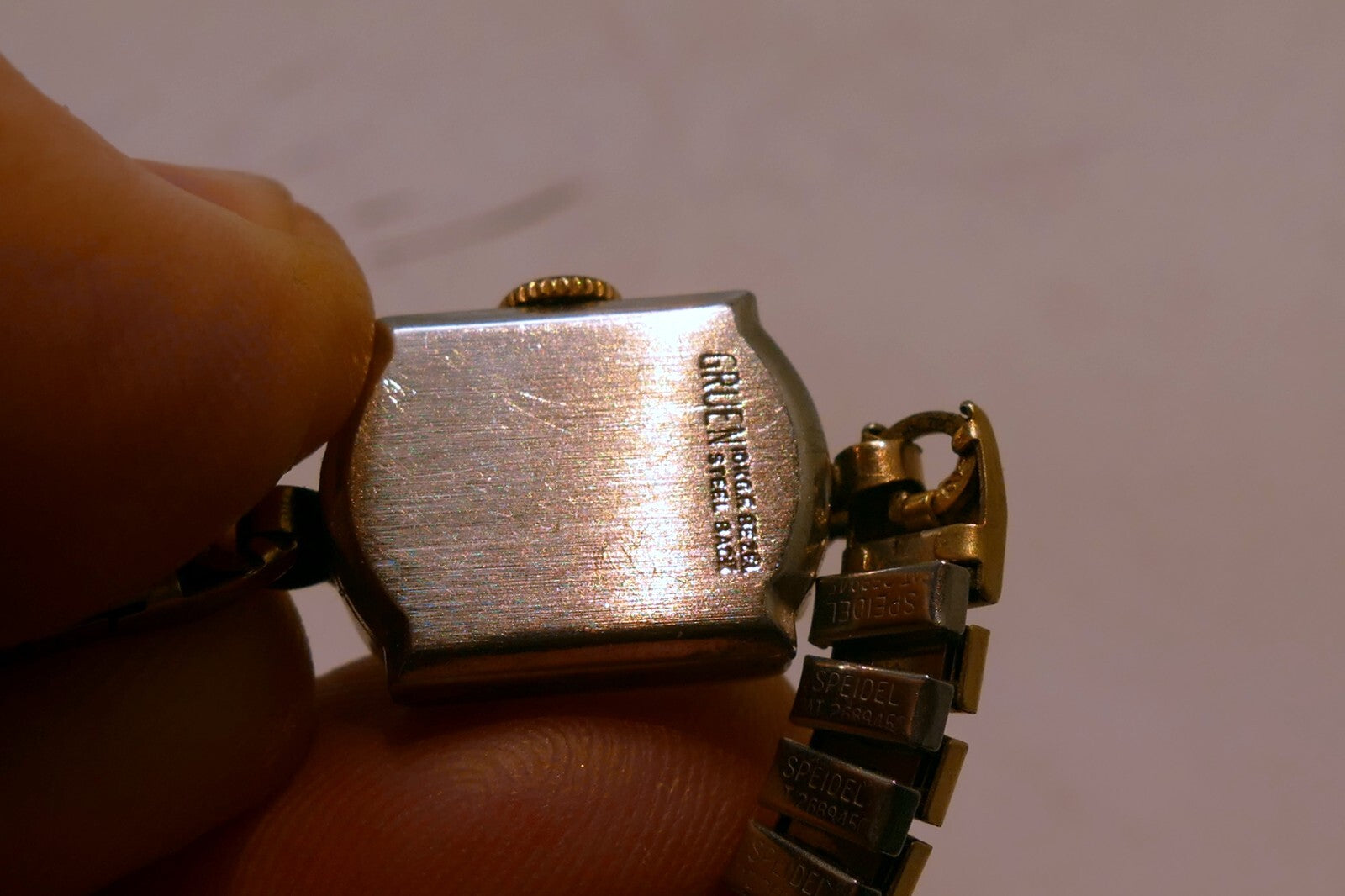 Gruen Precision Ladies Watch 10K RGP BEZEL Square Art Deco - Not working AS IS