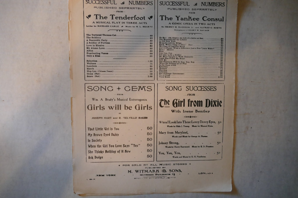 School Boy And Girl Dance, 1905, by M. Melville Ellis, M. Witmark And Sons